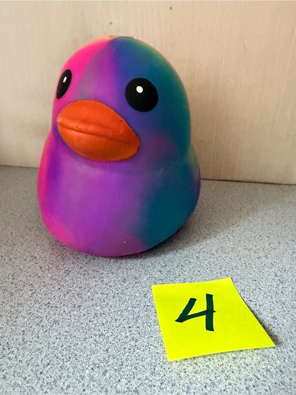 Viral Jumbo 5" XL Squishy Duck Rainbow Tie Dye Toymendous Swirl Purple Blue 4